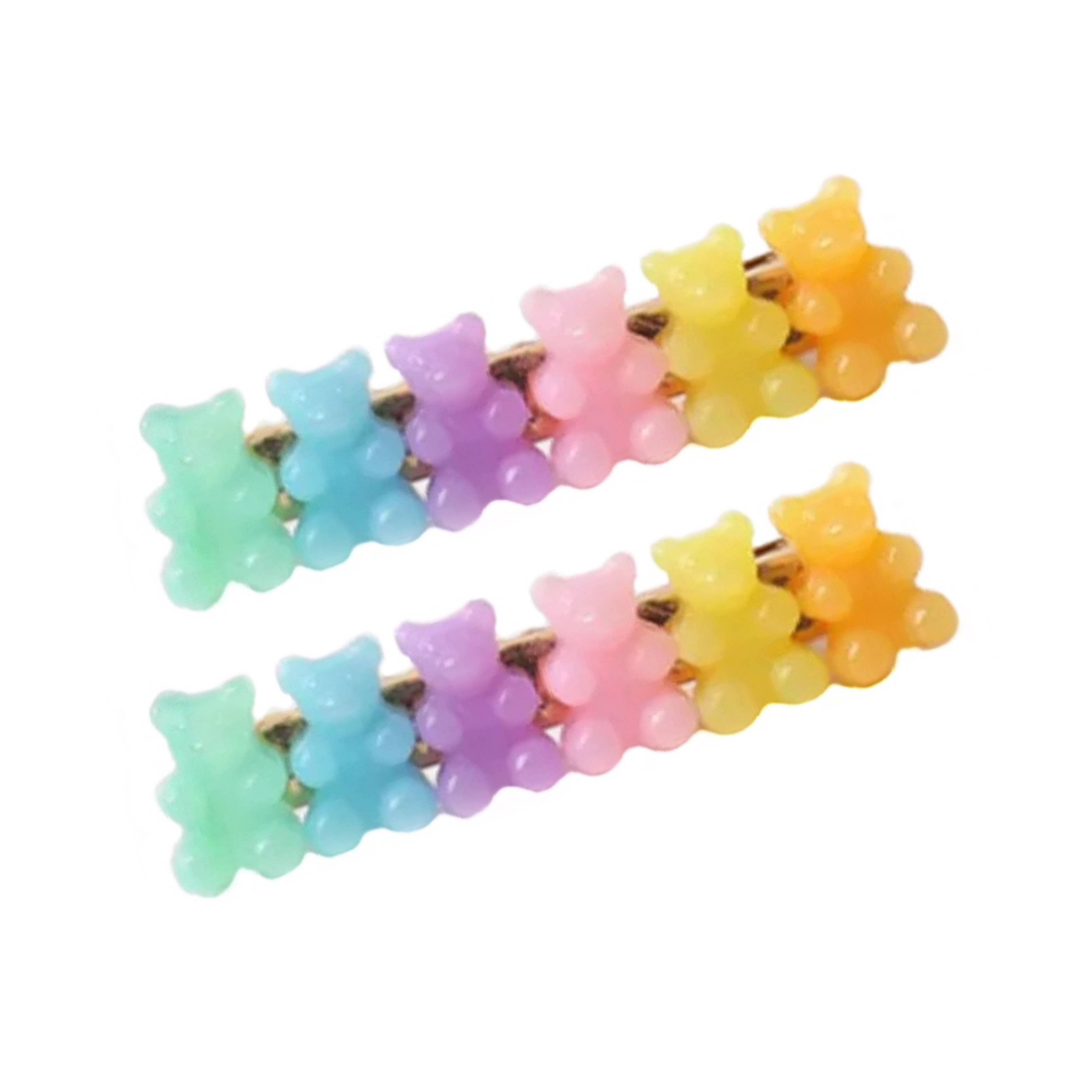 Hair Clip Set - Pastel Gummy Bear