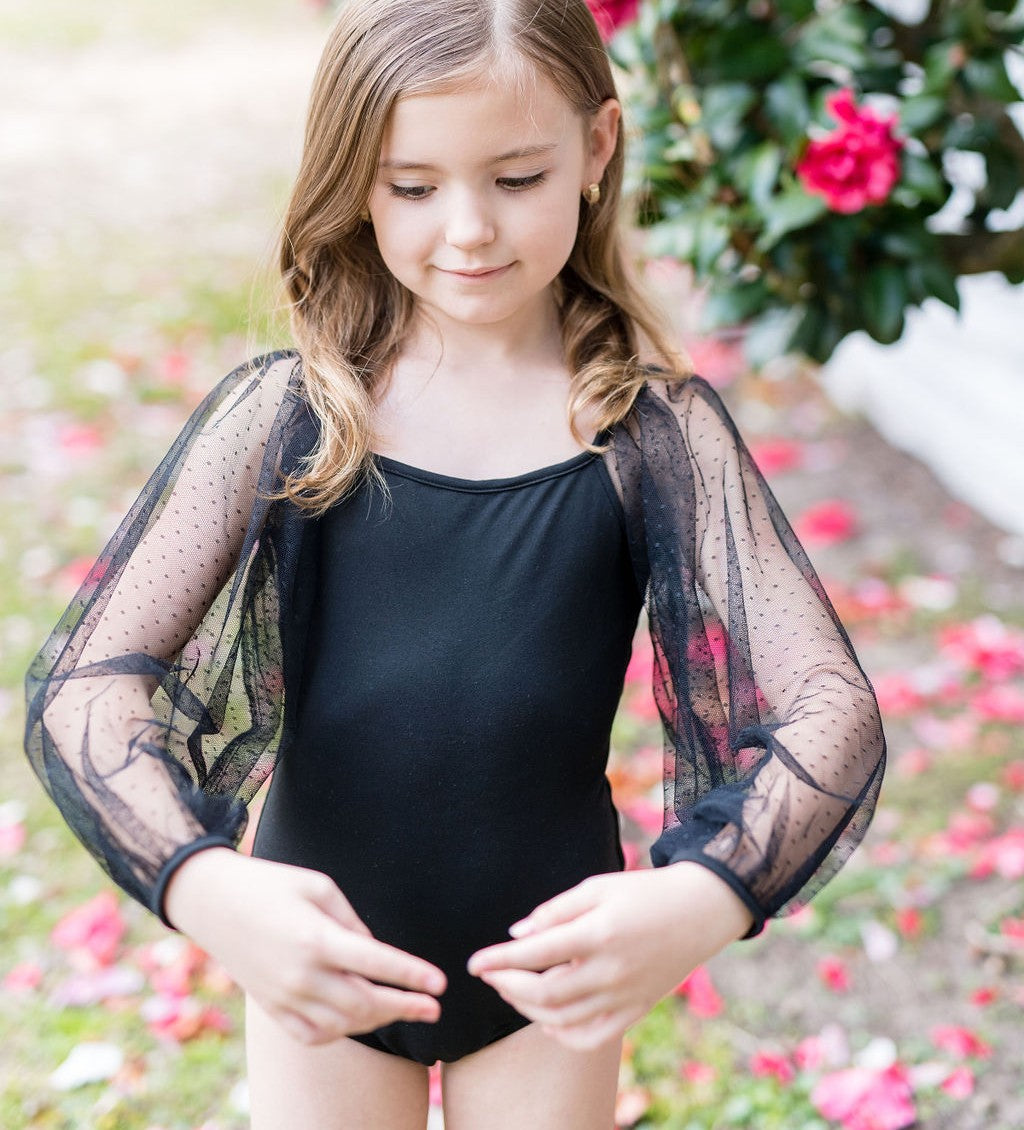 Mesh Leotard - Black Onyx (Long Sleeve)