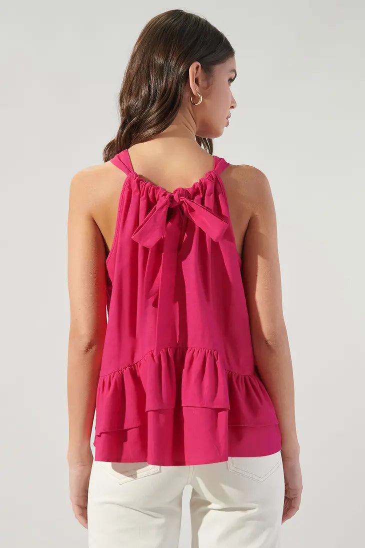 Women's Sugarlips Lizette Tie Back Trapeze Top | Fuschia