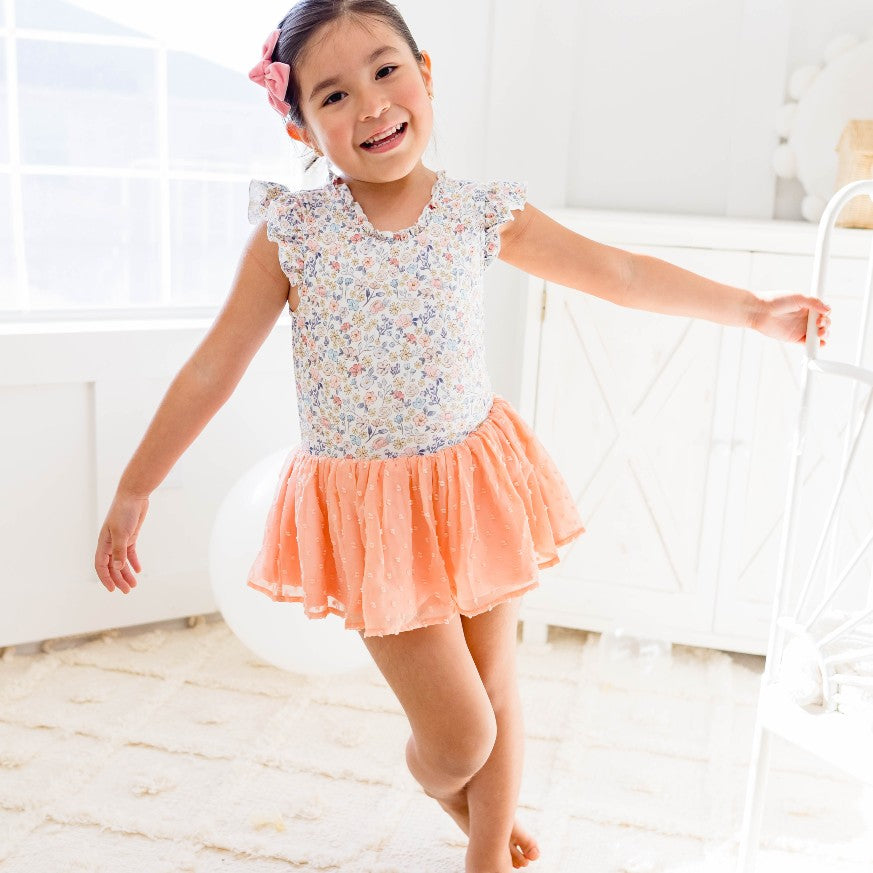 Farrah Leotard - Coral Crush