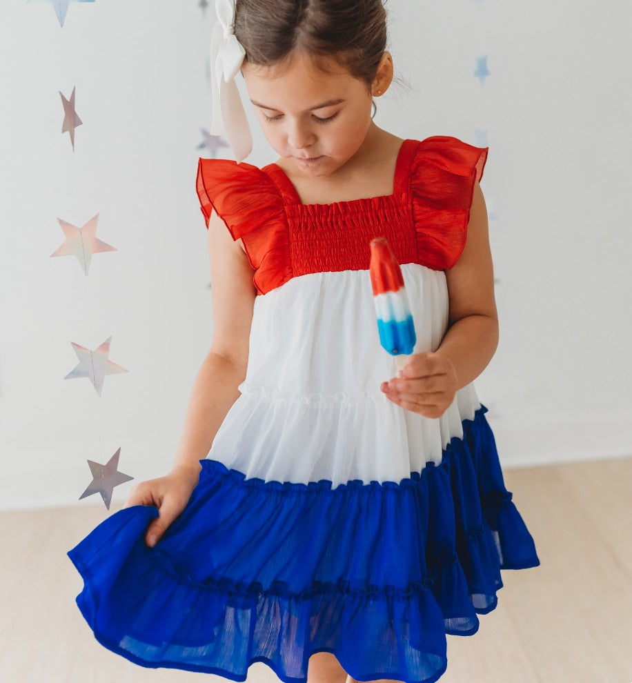 Brielle Shimmer Dress - Star Spangled