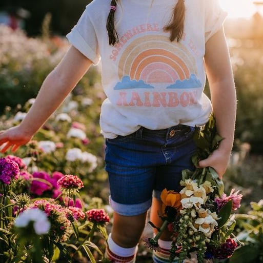 Somewhere Over the Rainbow Tee - Vintage Style