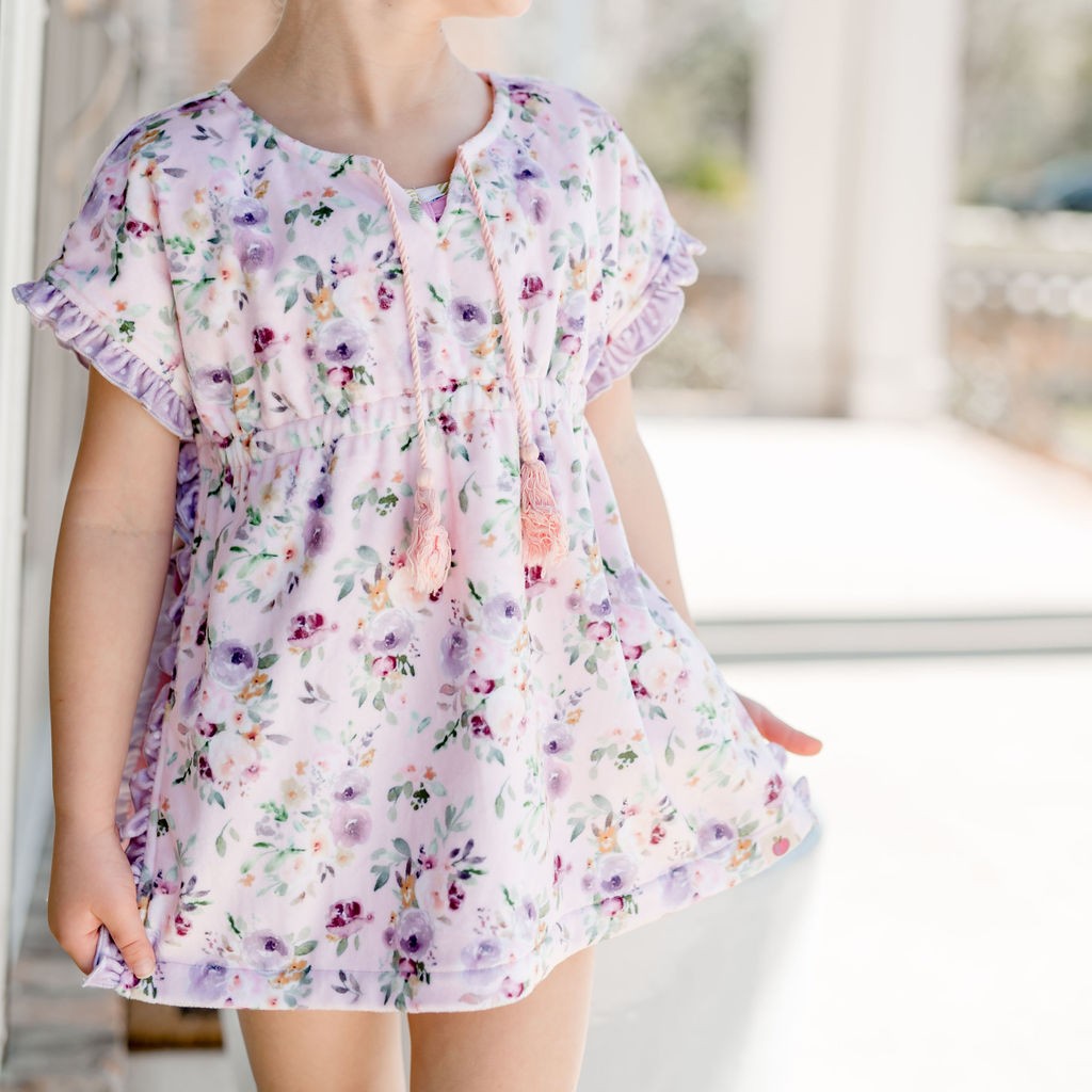 Ruffle Swim Cover - Violet Breeze