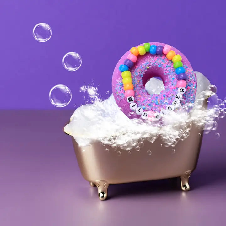 Purple Donut Bath Bomb and Bracelet Pack