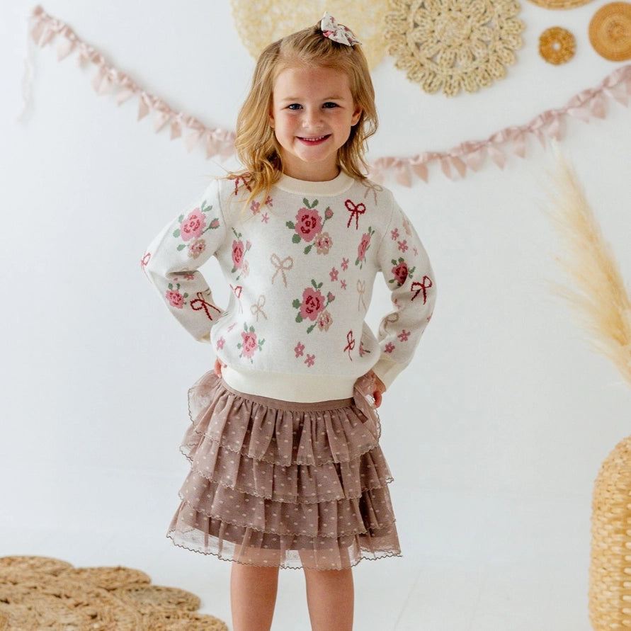 Sweet Wink Coquette Rose Knit Sweater
