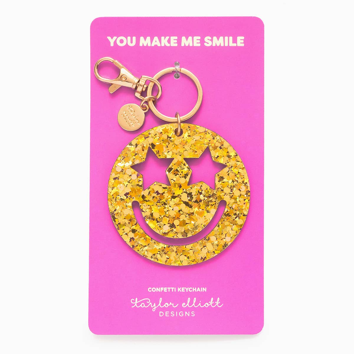 Confetti Keychain - Smiley Stars