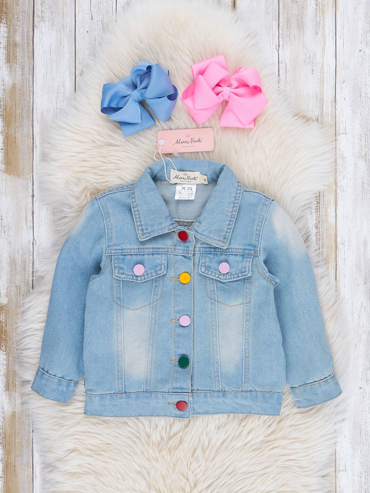 Rainbow Sequin Denim Jacket