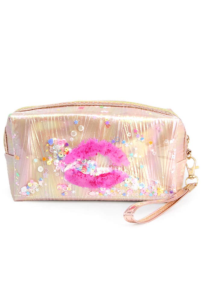 Glitter Shaker Kiss Lip Pouch