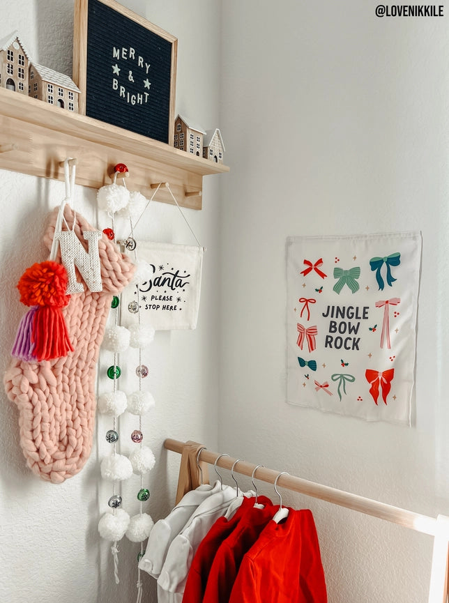 Jingle Bow Rock Banner - 36x26"