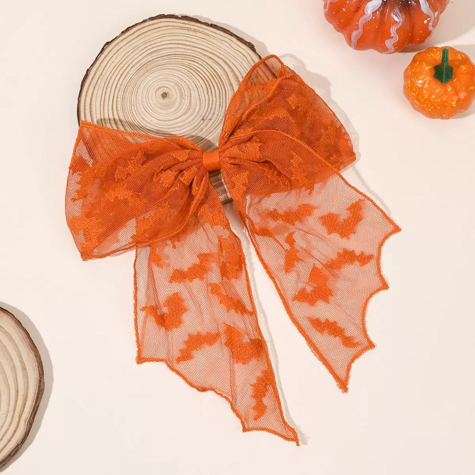 Mesh Bow - Spooky Lace