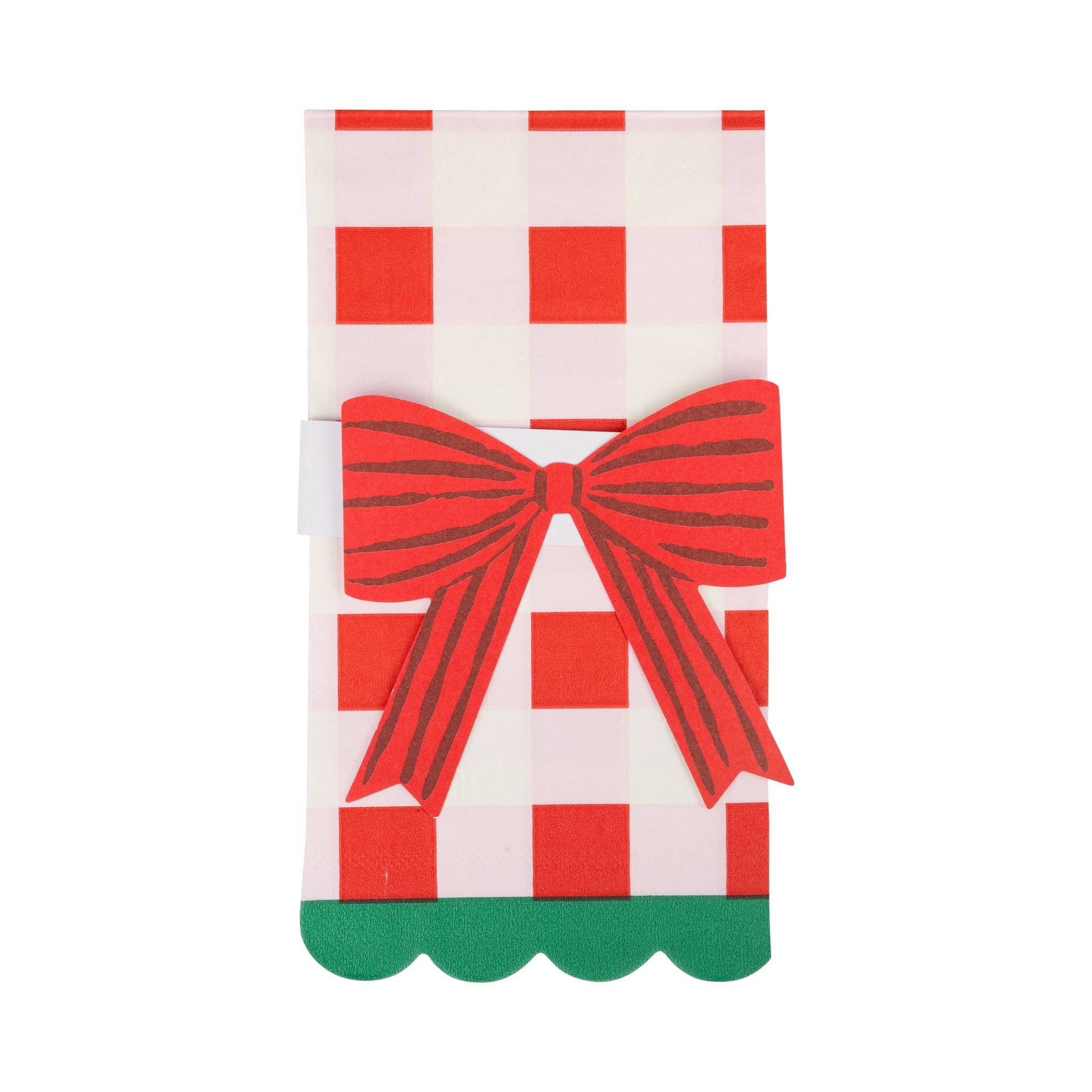 Plaid Napkin with Bow Paper Ring - 18 PK