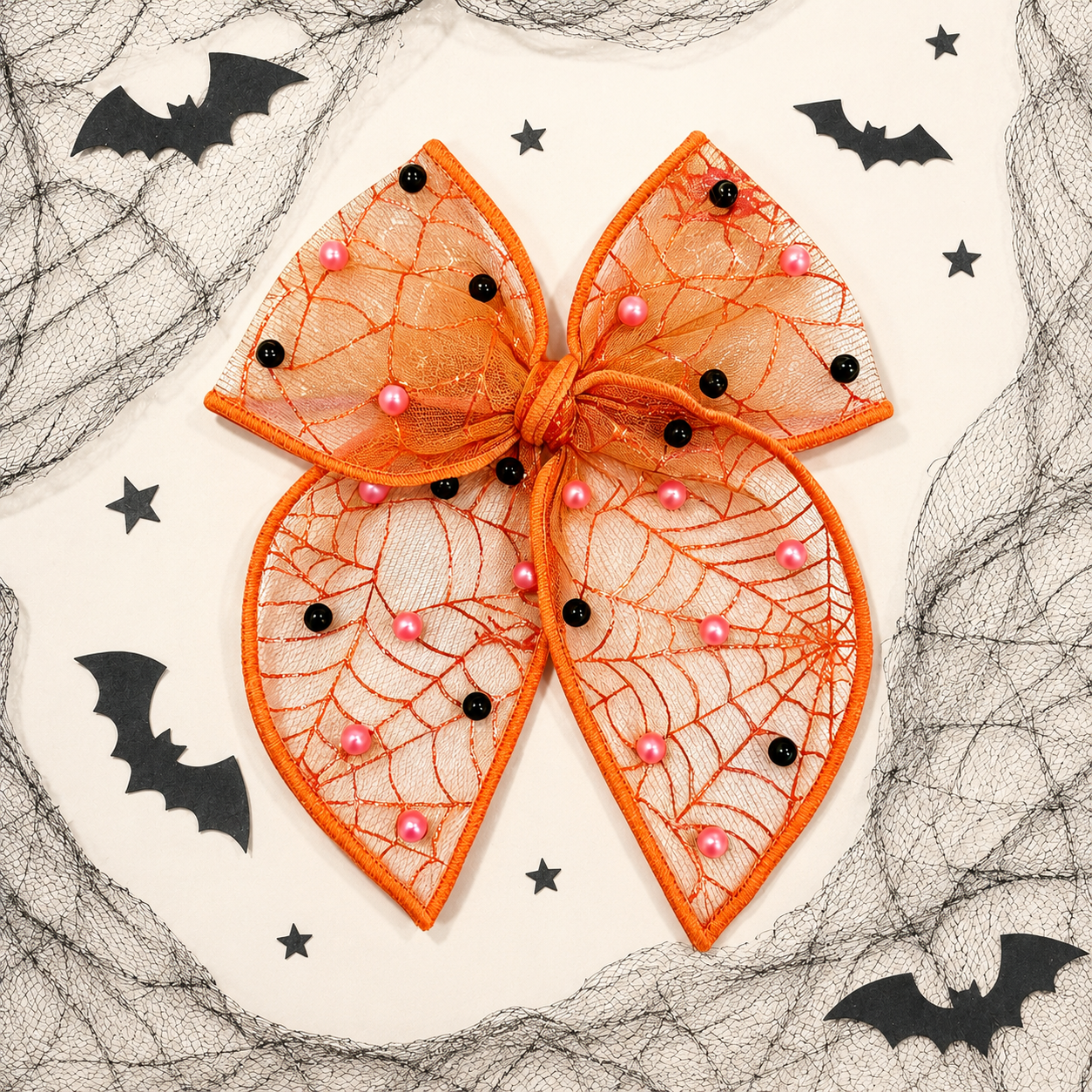 Mesh Bow - Sweet Spooks