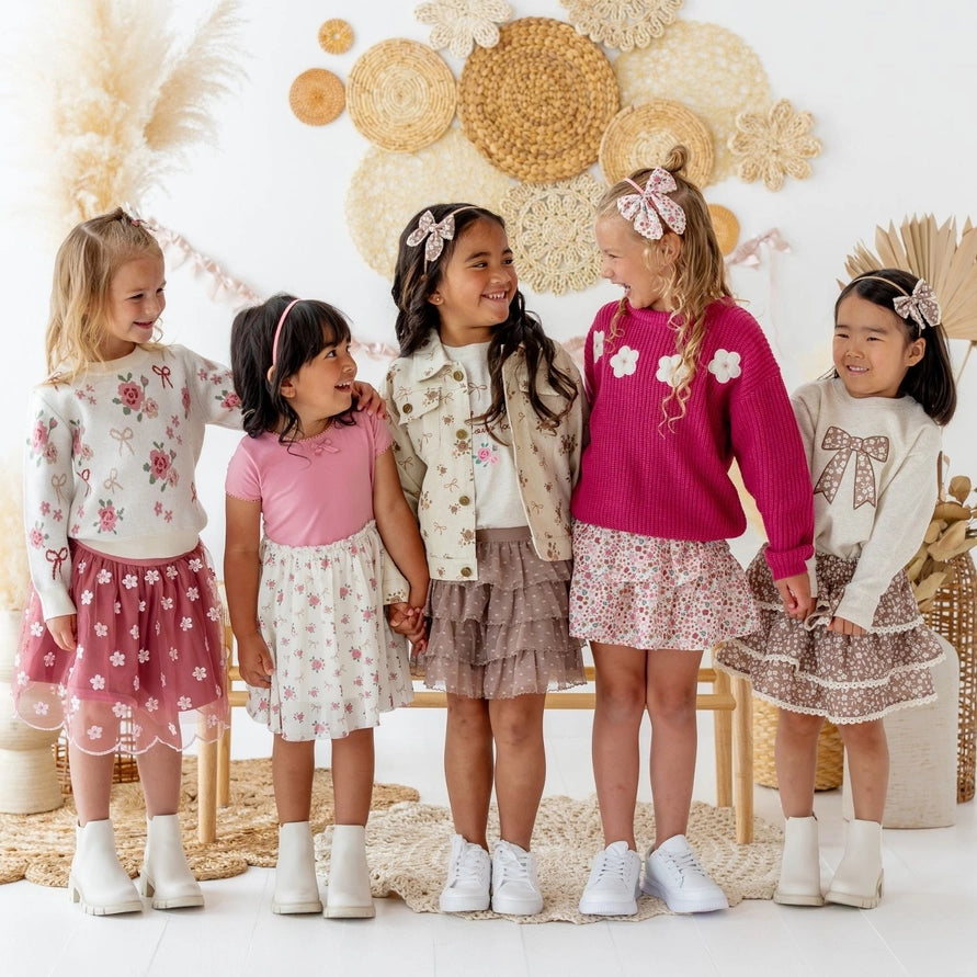 Sweet Wink Berry Floral Embroidered Tutu