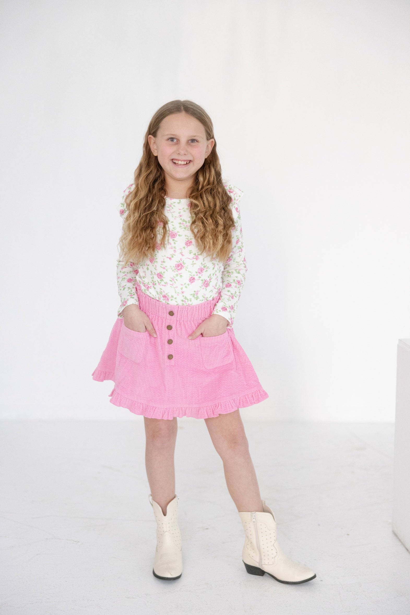 Vienna Corduroy Skirt - Forever Florals