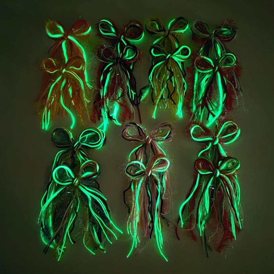 Textured Hair Bow - Halloween Glow (Glow in the Dark!)