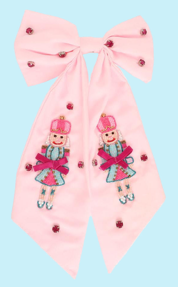 Beaded Hair Bow - Nutcracker Magic