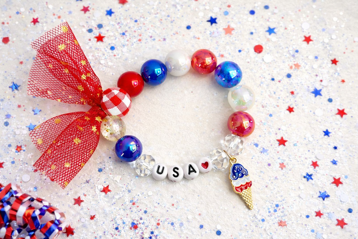 Stars & Sugar Beaded Bracelet