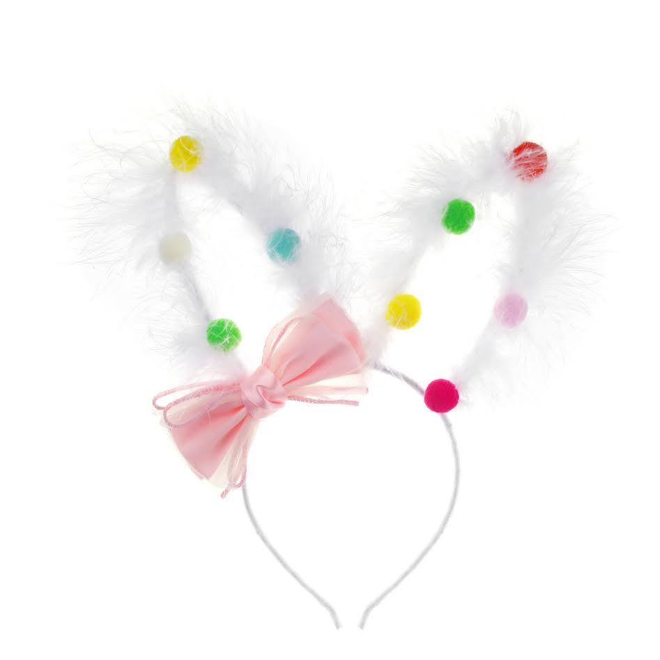Pom Pom Party Bunny Ears Headband