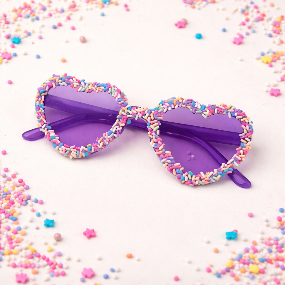 Heart Sprinkle Sunglasses - Purple