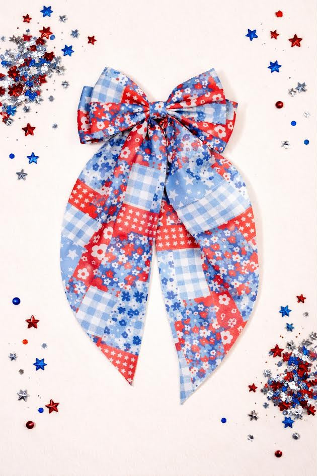 Patriotic Patches Hair Bow