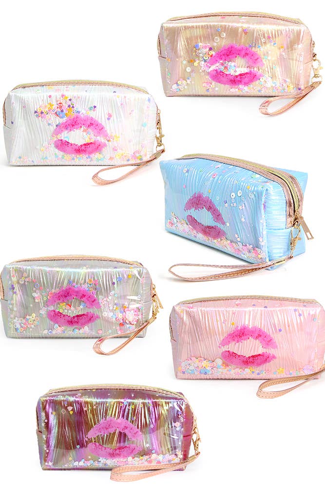 Glitter Shaker Kiss Lip Pouch