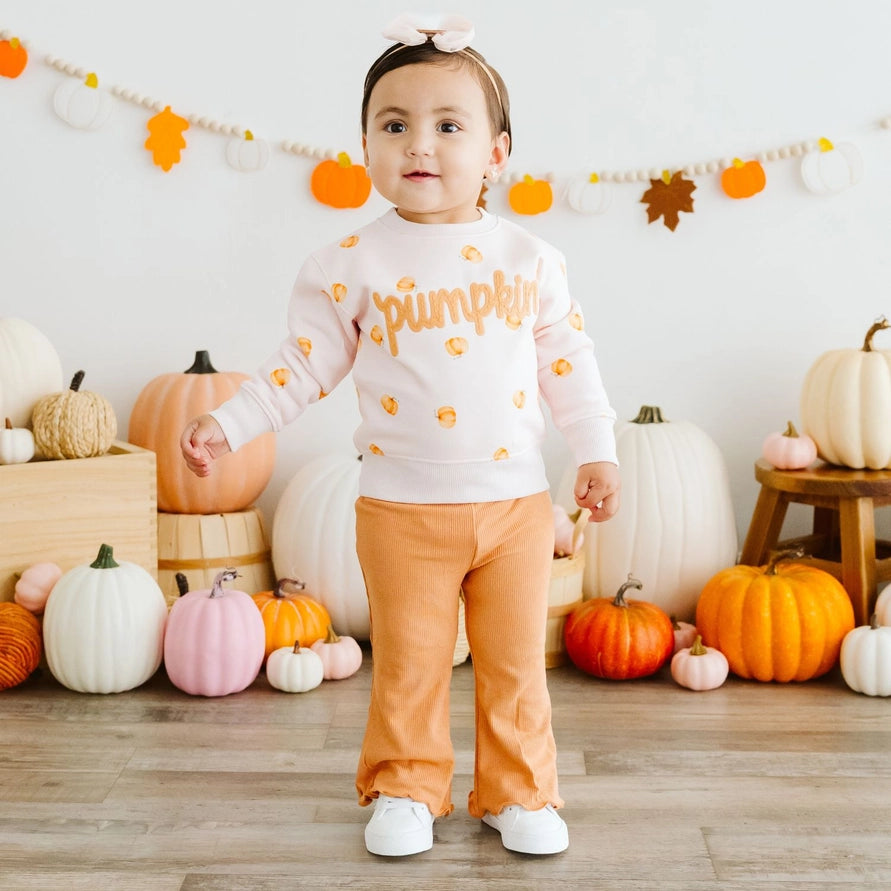 Sweet Wink Pumpkin Stitch Patch Sweatshirt
