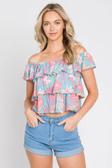 Women's Elleborn Layered Flare Floral Top | Tropical