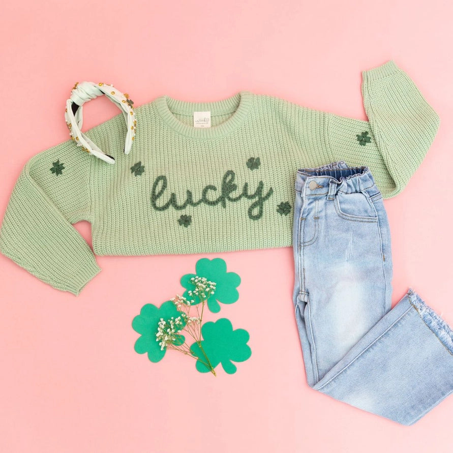 Sweet Wink Knit Sweater - Lucky Shamrock
