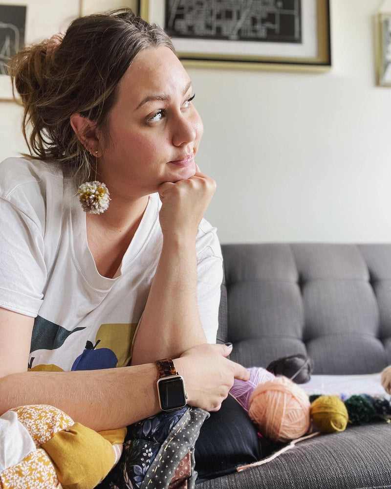 Pom pom on sale drop earrings