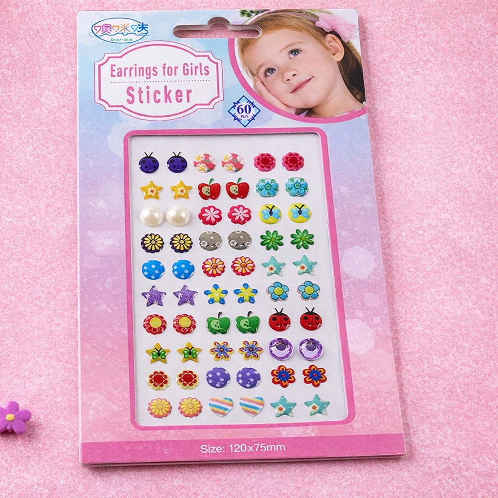 Girl's World Sticker Earrings