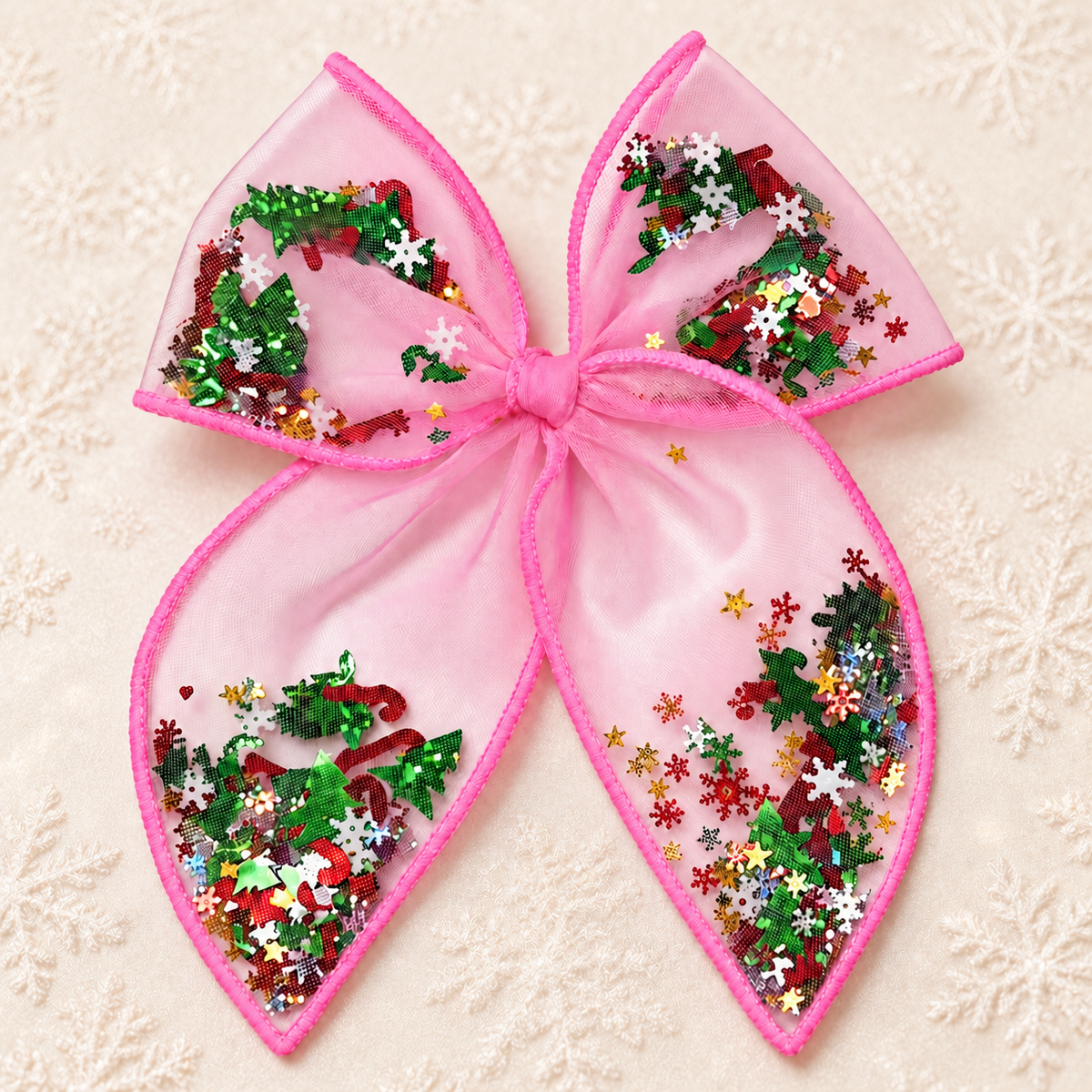 Sugarplum Christmas Confetti Shaker Bow