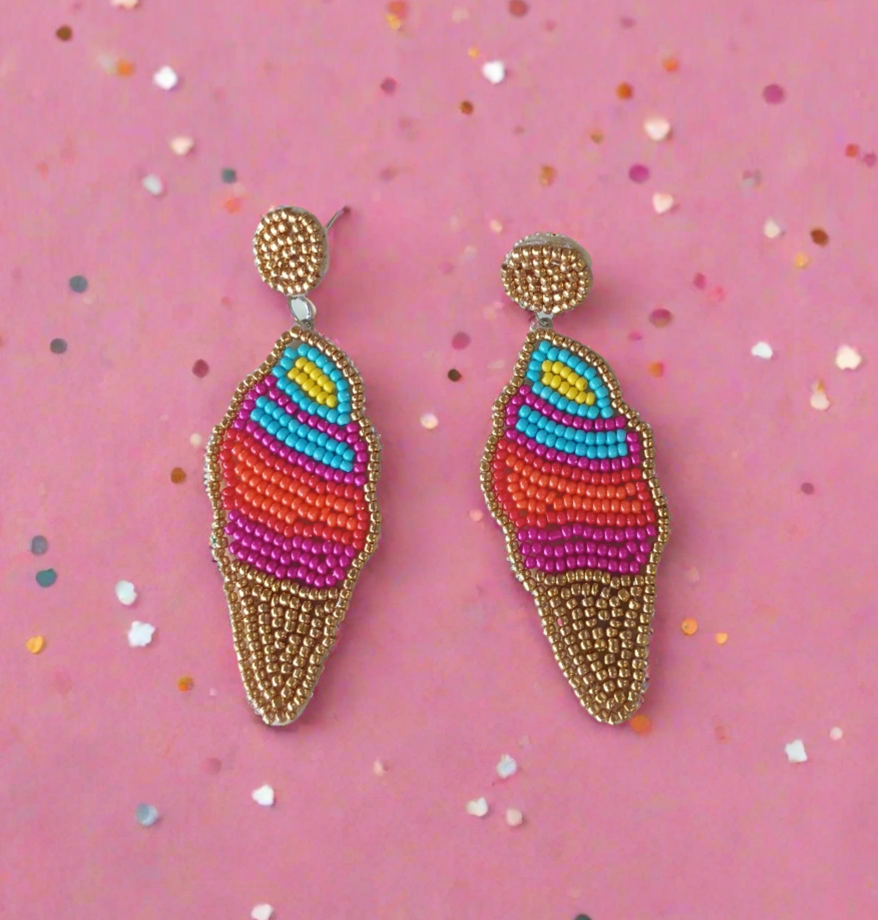 Women's Beaded Earrings - Ice Cream Treat (Final Sale)