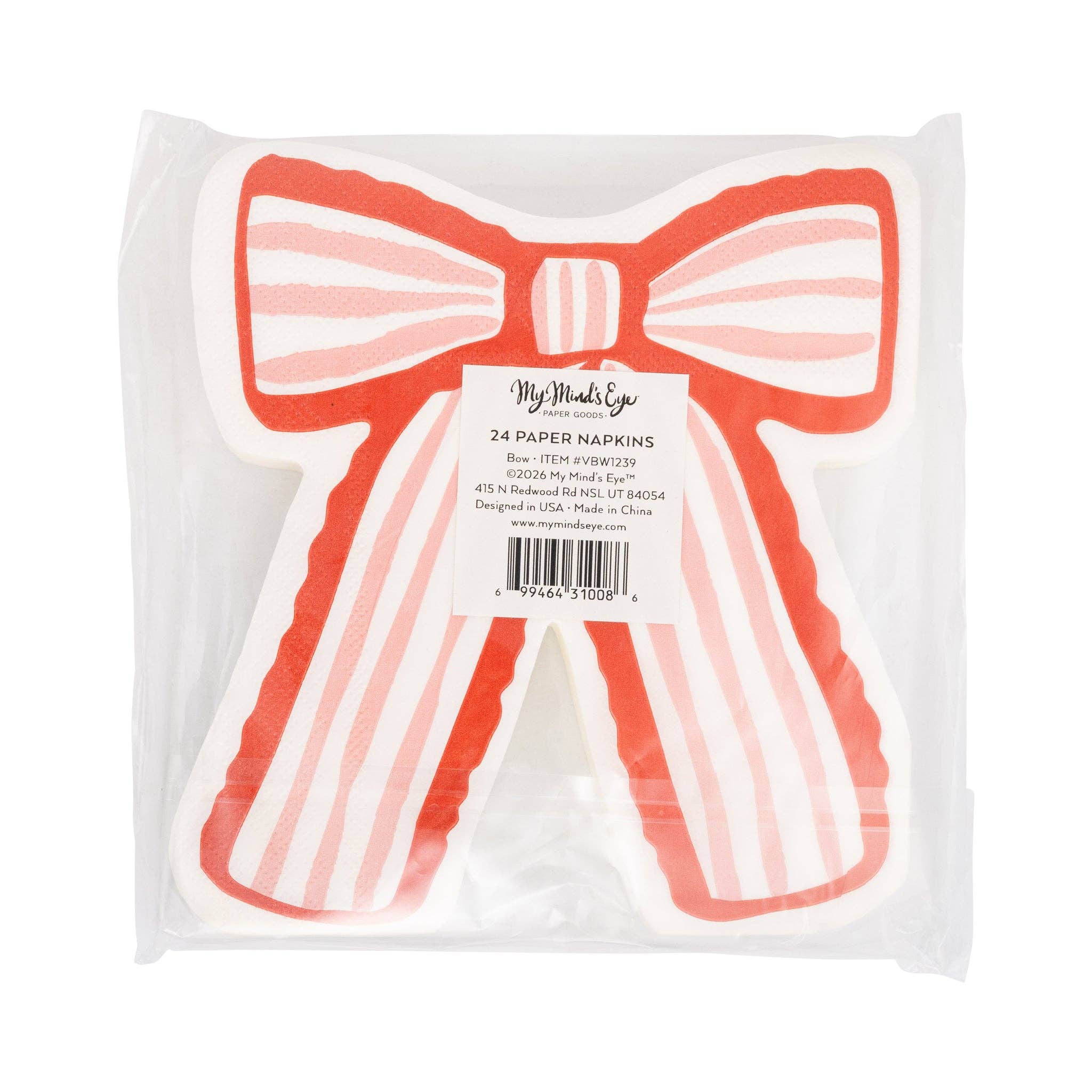 Bow Shaped Dinner Napkin - 24 PK