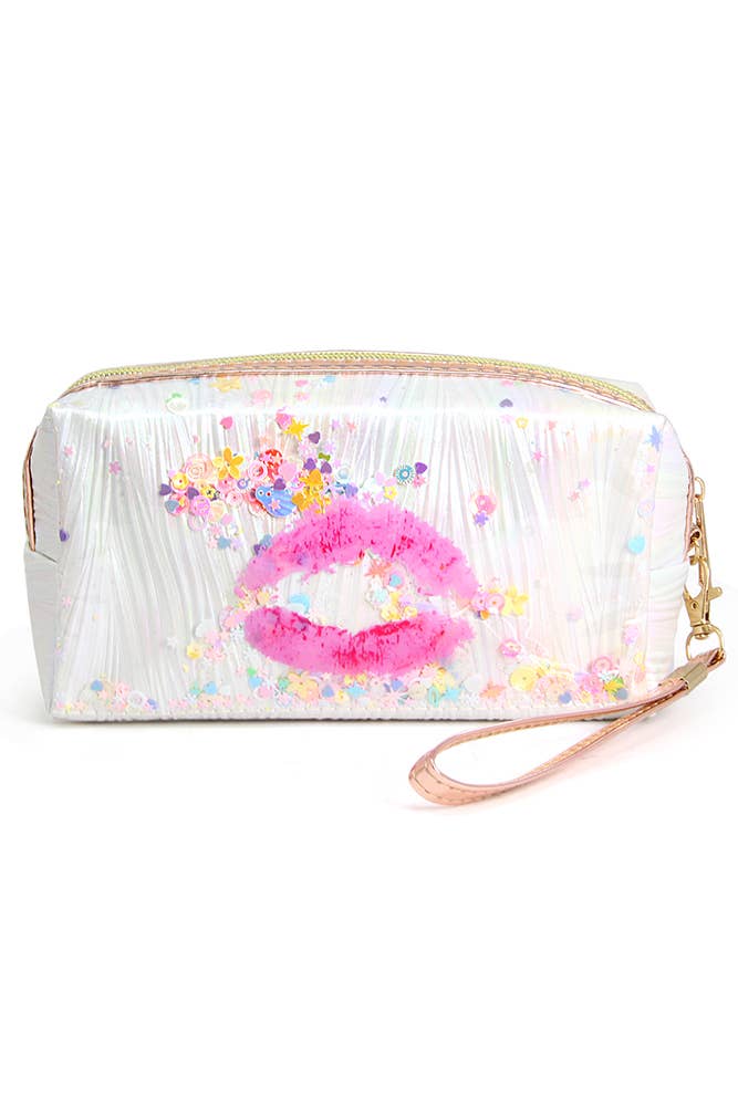 Glitter Shaker Kiss Lip Pouch