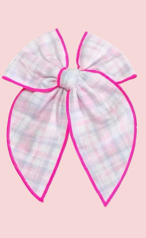 Velvet Hair Bow - Perfectly Plaid