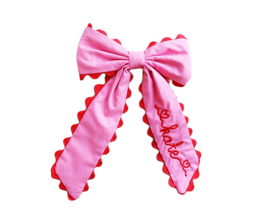Ruffle Trim Hair Bow - Sweet Pea
