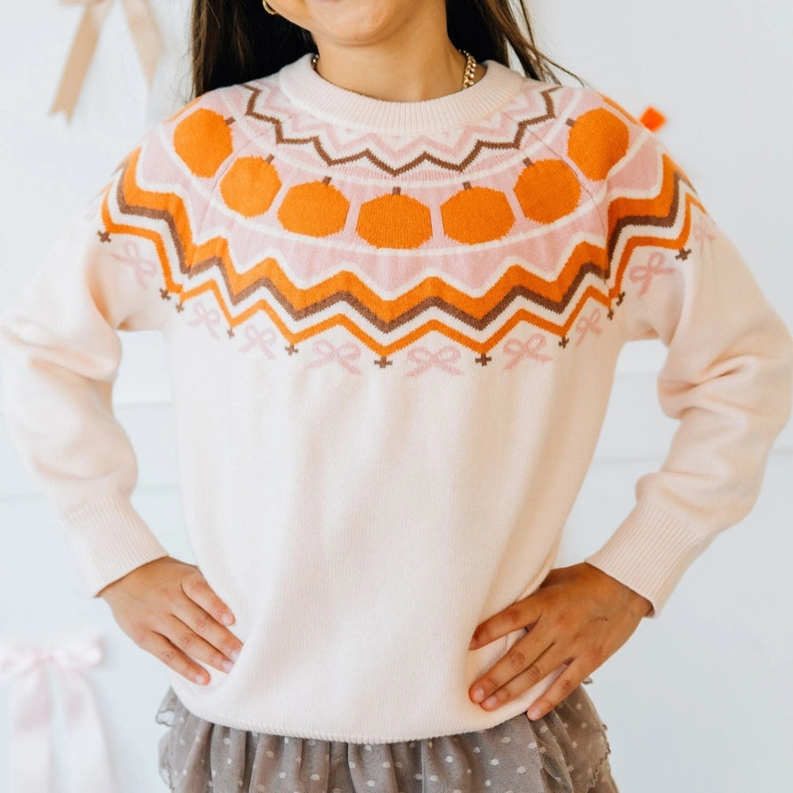 Sweet Wink Pumpkin Fair Isle Sweater