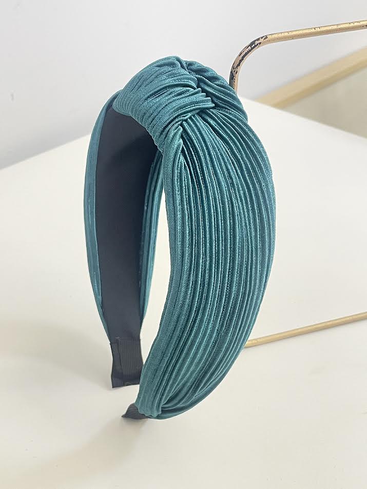 Knot Satin Headband - Evergreen
