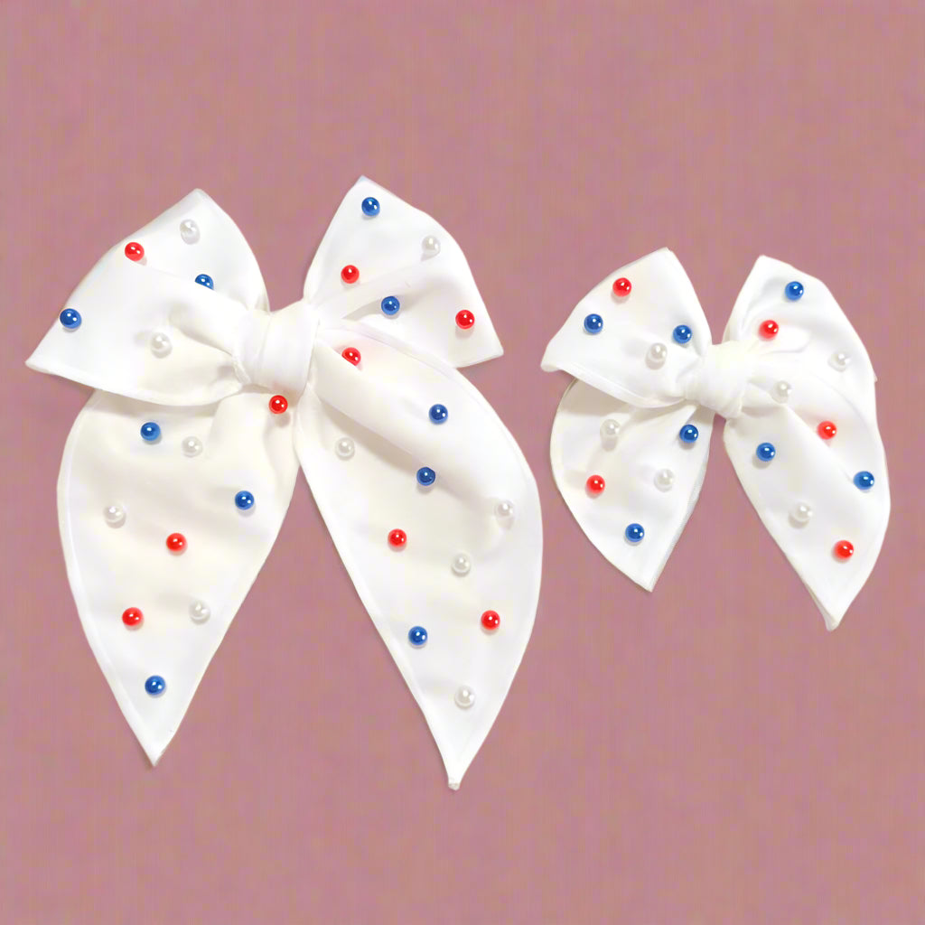 Beaded Hair Bow - Bomb Pop (Pre-Order)