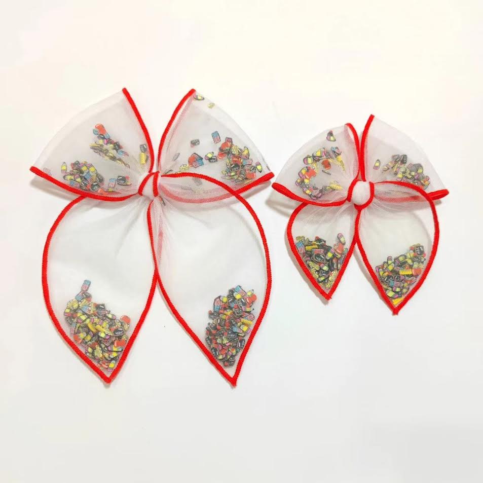 Mesh Shaker Hair Bow - School Rules
