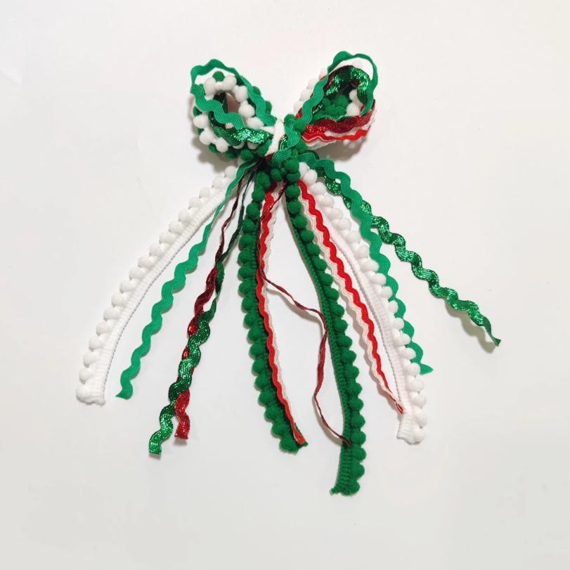 Textured Hair Bow - Mistletoe Magic