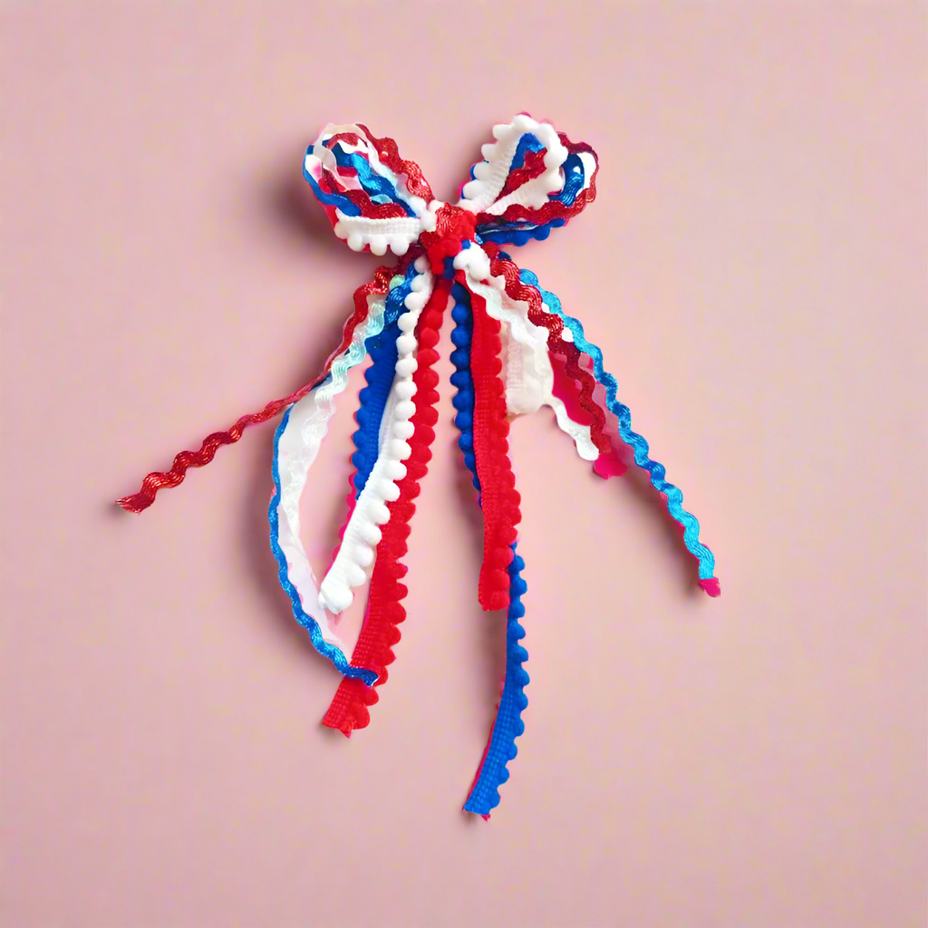 Textured Hair Bow - Independence Twist