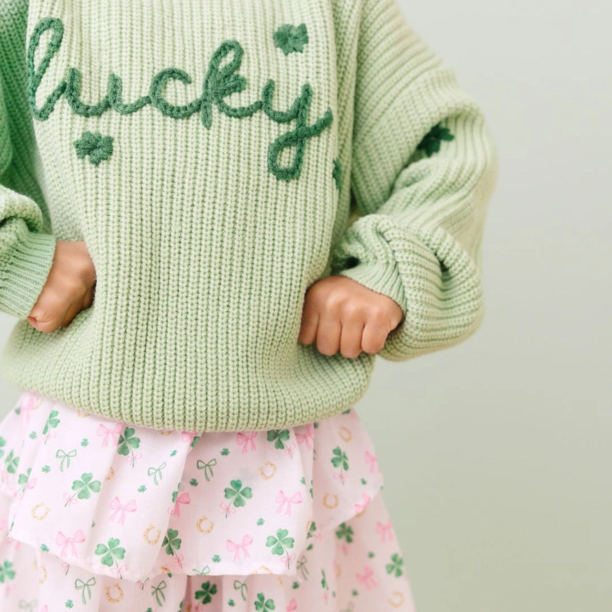 Sweet Wink Knit Sweater - Lucky Shamrock