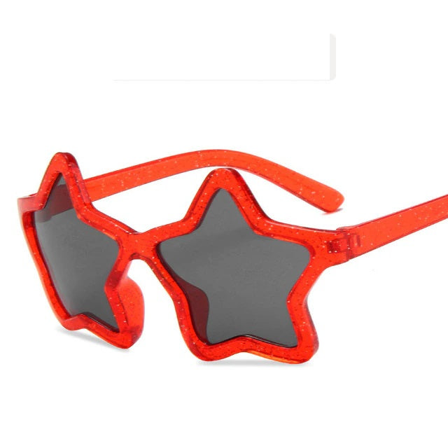 Star Glasses - Red Glitter
