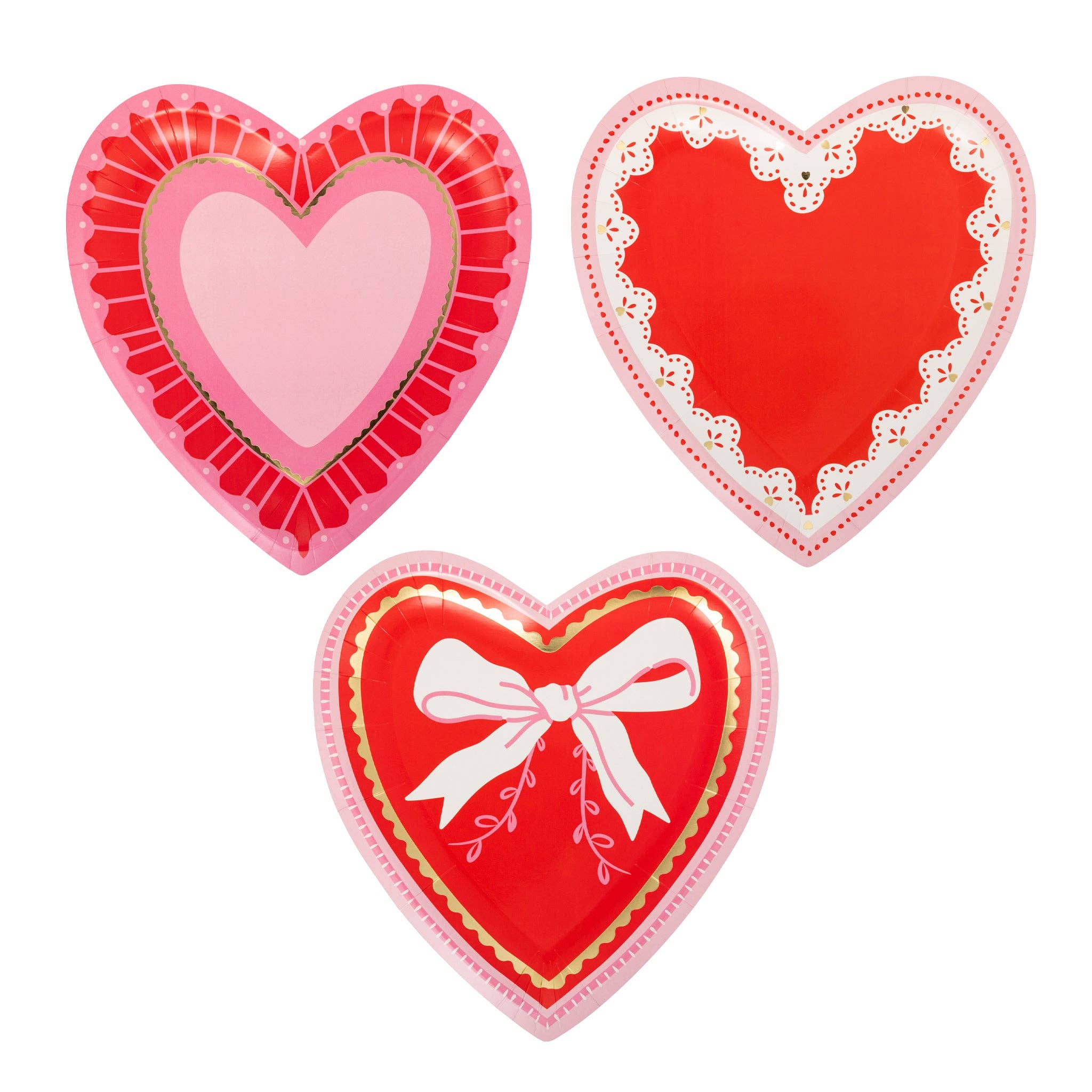 Vintage Heart Shaped Plate Set - 8 PK