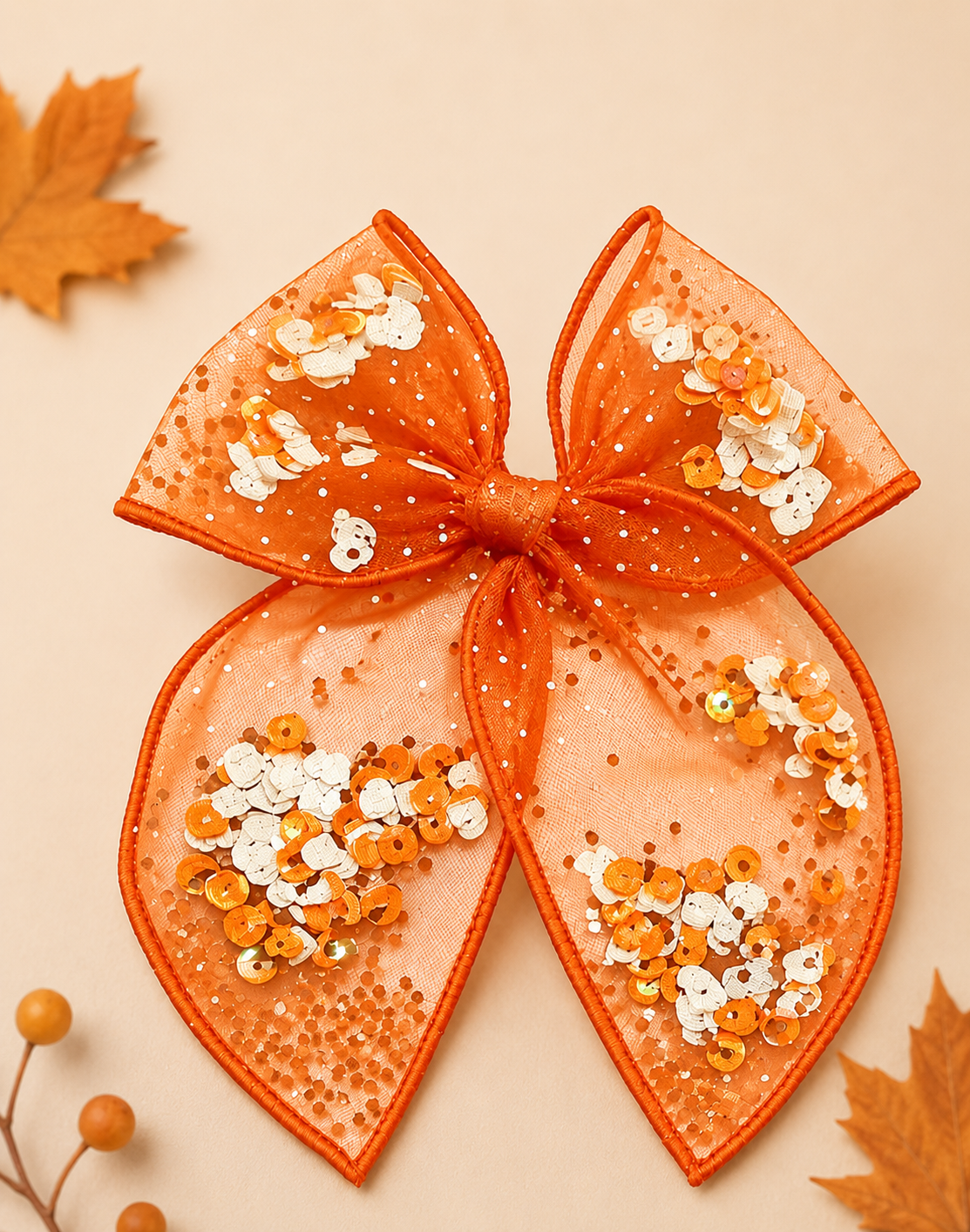 Mesh Shaker Bow - Pumpkin Glow