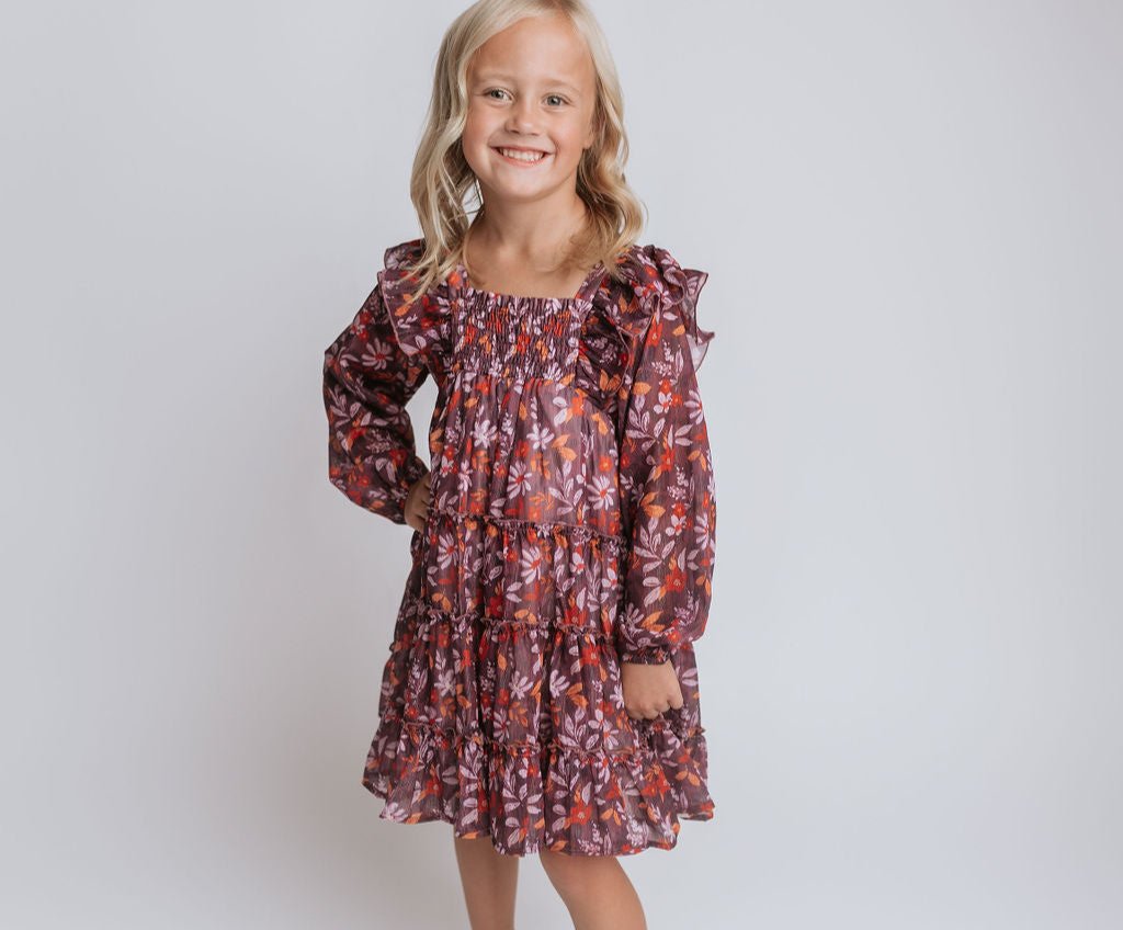 Brielle Shimmer Dress - Violet Ember