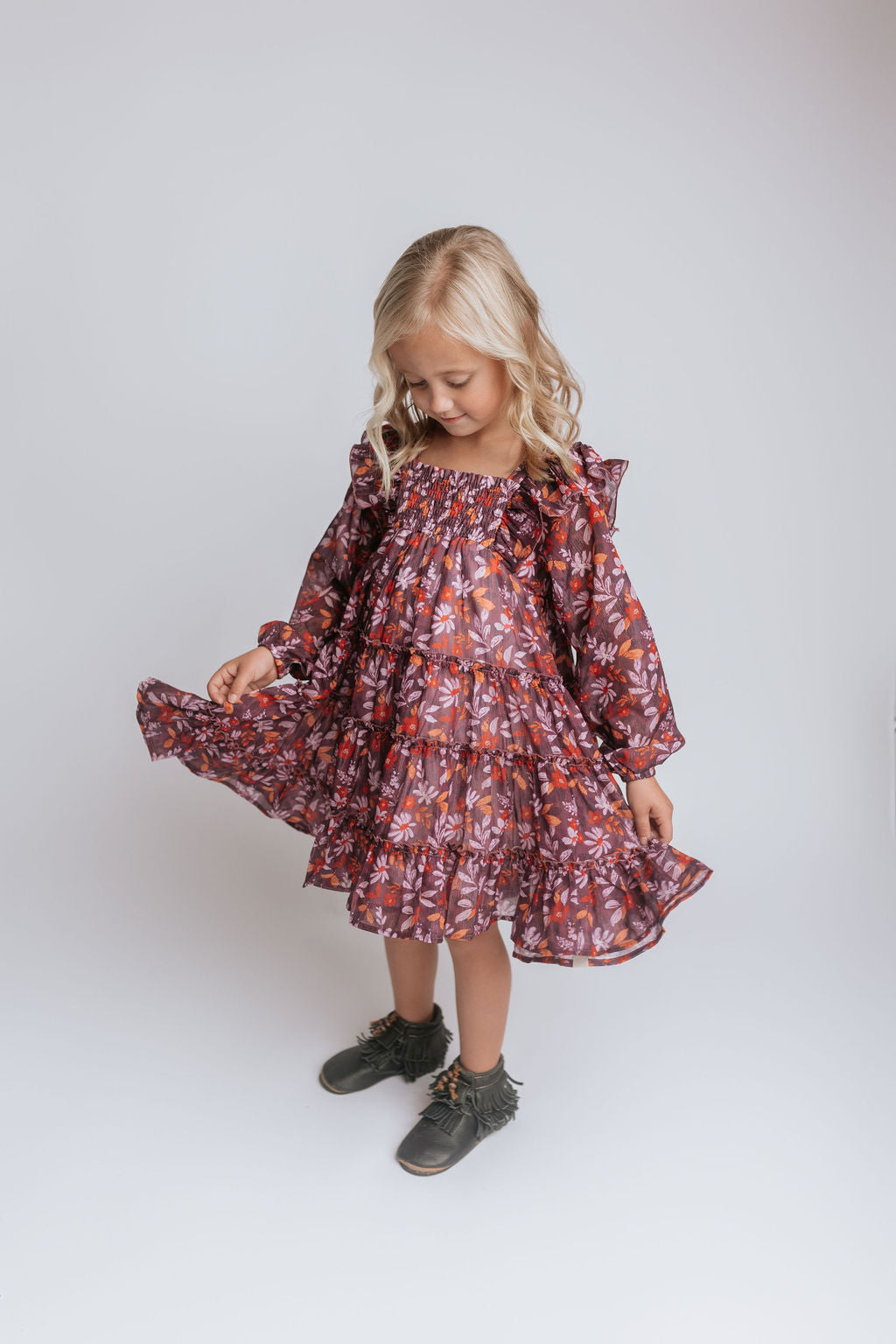 Brielle Shimmer Dress - Violet Ember