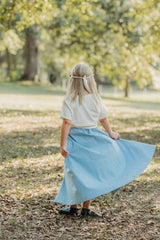 Denim Maxi Skirt - Breezy Baby Blue (Pre-Order)