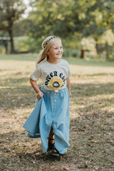 Denim Maxi Skirt - Breezy Baby Blue (Pre-Order)